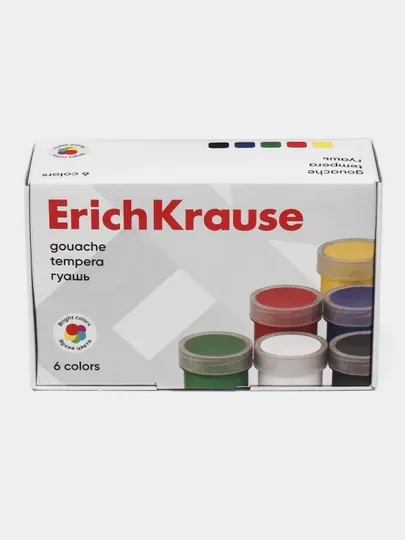 Гуашь ErichKrause, 6 цветов по 17 мл, в коробке 6 штук, 50543 q0000053417