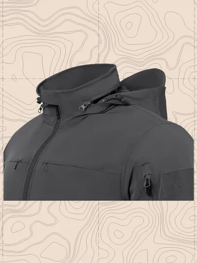 Тактическая куртка A-TAC FM24162, мужская softshell, ветрозащитная, с капюшоном