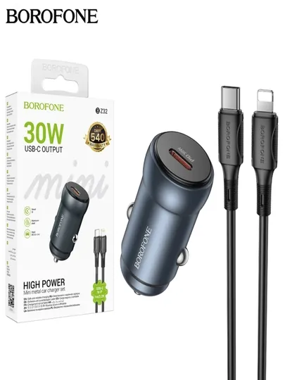 Зарядное устройство в автомобиль Borofone BZ32 USB-C iPhone PD30W QC 3.0