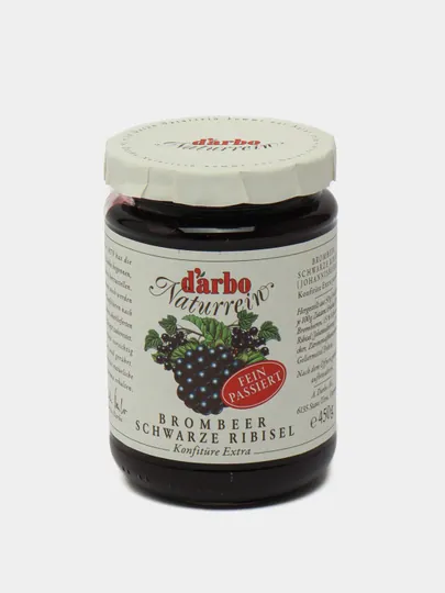 Черная смородина и Голубика/Darbo All Natural Jam Blackberry Blackcurrant sieved