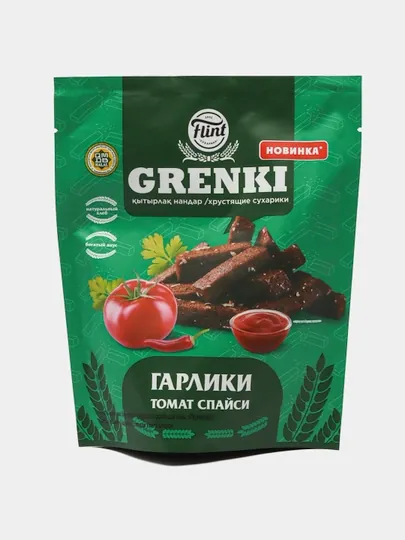 Гренки Flint, Гарлики со вкусом "Томат Спайси", 90 г