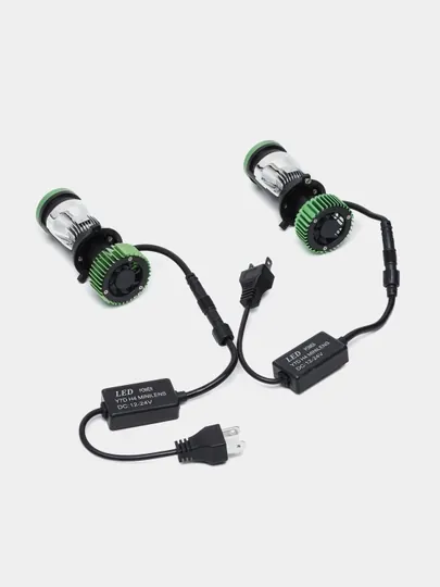 Светодиодные LED линзы для автомобилей Y7 H4 2025, зеленые