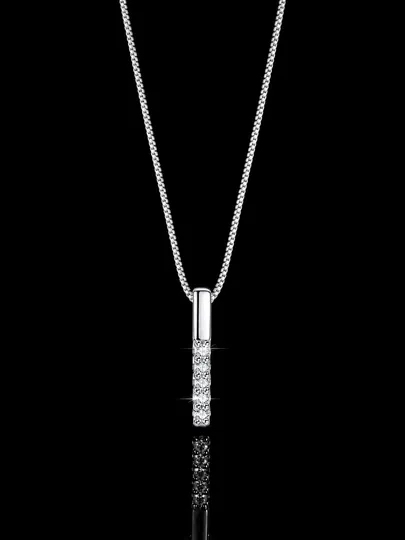 Женская серебряная цепочка 925 пробы с камнем moissanite