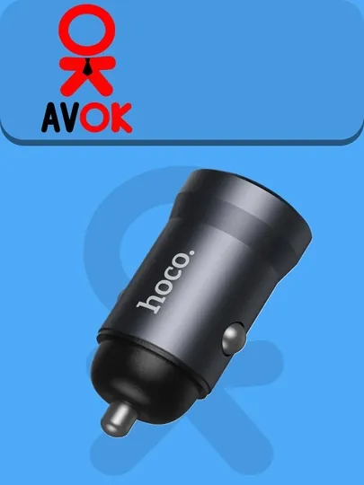 Автомобильное зарядное устройство Hoco Z62A, USB-C, PD 30 Вт, с кабелем Type-C, чёрное