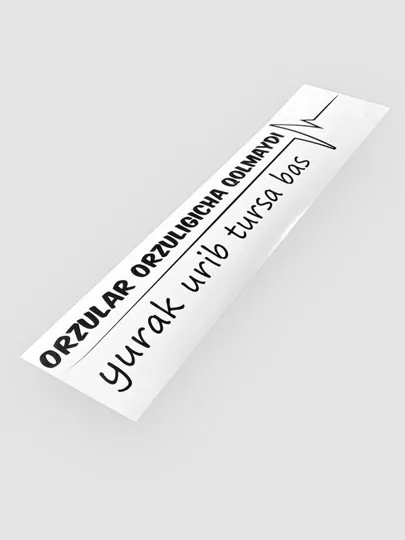 Наклейка "Orzular orzuligicha qolmaydi", "Mehr ko'zda", на машину, на арабском языке