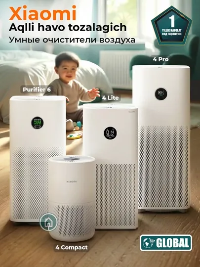 Очиститель воздуха Xiaomi Mija Smart Air Purifier 6, 4 Pro, 4 Lite, 4 Compact, Max, Elite