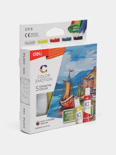 Гуашь Deli EC11-5, 5 цветов