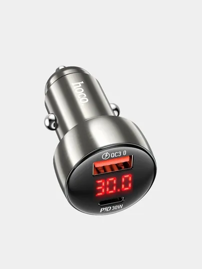 Автомобильное зарядное устройство, Hoco Z50, Leader 48W, с двумя портами, PD30W+QC3.0