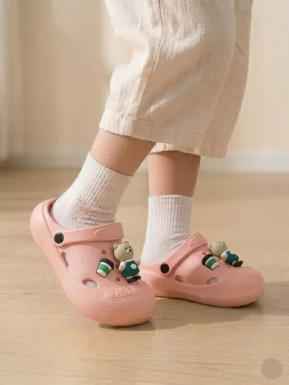 Детские кроксы, мягкая нескользящая летняя обувь, 27-38 — EVASHOE-LAPAQKROKS-ТЕМНРОЗ-3132