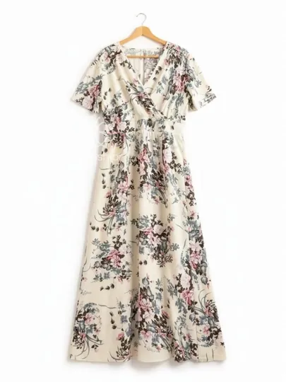 Платье женское летнее длинное, с коротким рукавом — EllyFashion