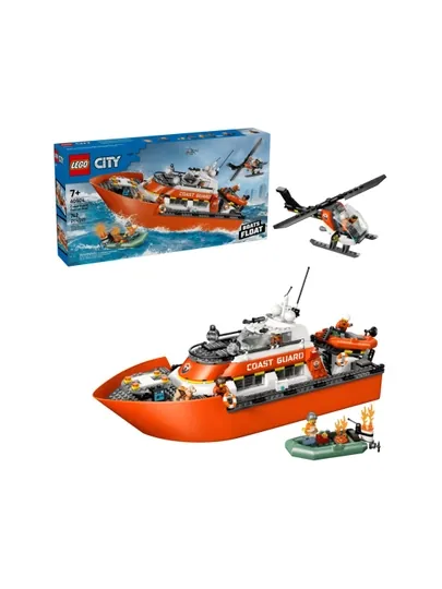 Конструктор LEGO City Спасательный катер и вертолёт береговой охраны 60504