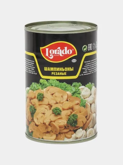 Шампиньоны резаные Lorado, 425 мл