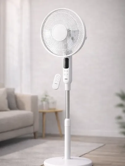 Вентилятор напольный AIWA 16” DC Inverter, с пультом, тихий, мощный поток воздуха — GOOD7-AIWASTOYKA-БЕЛЫЙ