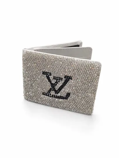 Чехол для паспорта и карт со стразами Swarovski, мини кошелек 8x11