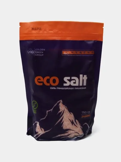 Гималайская розовая пищевая соль Eco Salt, мелкий помол, 450 г, 0.25-1 мм, 5-3-1 шт