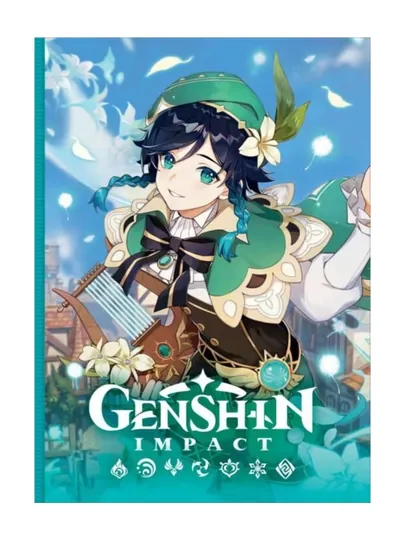 Genshin Impact ежедневник на каждый день с наклейками, зеленый