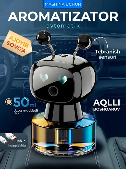 Автомобильный смарт ароматизатор ROBOT GU LONG