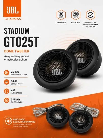 Автомобильная пищалка JBL 25 мм, 30W RMS, Tetolon Tweeter