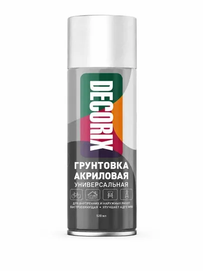 Decorix акриловый грунт аэрозольный универсальный 520 мл — EASTCO-DECORPRI520GR-БЕЛЫЙ