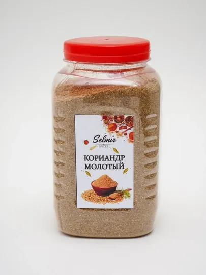 Молотый кориандр Selmir 330 г – молотая специя, семена кориандра, пряности для блюд