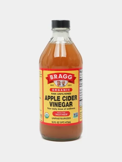 Bragg, органический яблочный уксус, нефильтрованный, Organic Apple Cider Vinegar, 473 мл