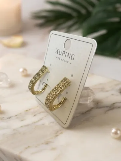 Стильные серьги Xuping Jewelry с камнями | Женская бижутерия — SAYONA-XUPINGZIRAK-БРОНЗ