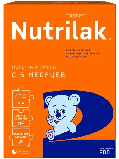 Сухая молочная смесь Nutrilak 2, адаптированная последующая, 600 г