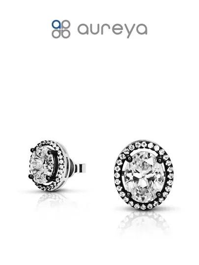 Серьги из серебра 925 пробы с родием, вставки: Фианит (OS00098E-0S-Z00)