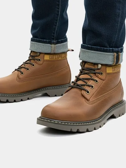 Мужские высокие ботинки с берцем Cat Colorado Low 2.0, демисезонные из натуральной кожи
