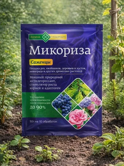 Микориза для саженцев — для улучшения роста растений, 50 г