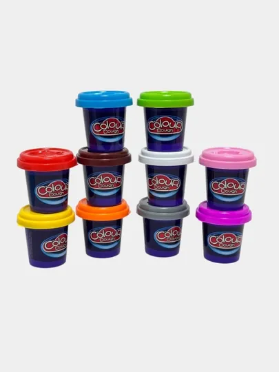 Набор пластилина Colour Dough, 10 ярких цветов, классический, для детей от 3 лет
