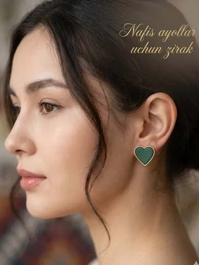 Серьги Van Cleef, серьги в форме сердца, бижутерия, стильные серьги для женщин и девушек — LUXELLA-ZRMAYDA-ЗЕЛЕН
