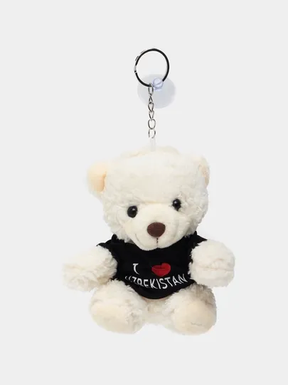 Брелок мишка с присоской – для авто и ключей, мягкая игрушка, 3 цвета — AUTOT-TEDDY-БЕЛЫЙ