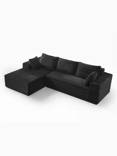 Мягкий бескаркасный угловой диван L-образный, современная lounge мебель для дома — OUTDOR-QORAD-ЧЕРН
