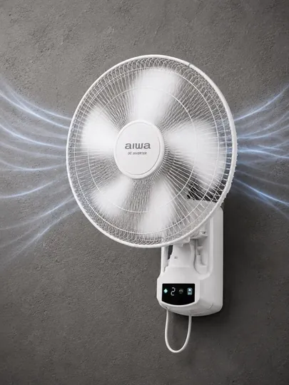 Настенный вентилятор AIWA AW-DC45W DC Inverter с пультом и таймером — TEHN1KA-DEVORVENTIL-БЕЛЫЙ
