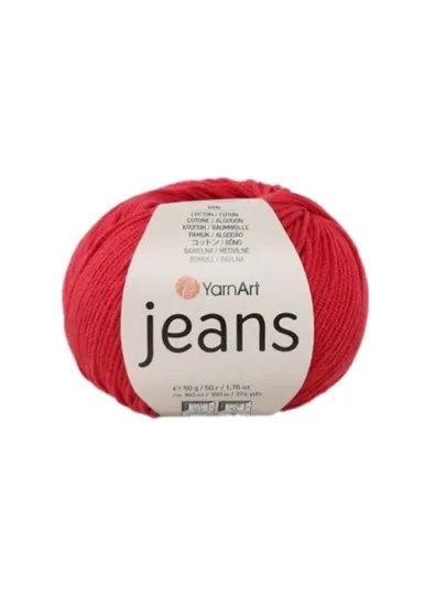 Пряжа YarnArt Jeans 55 % Pamuk 45 % Poliakrilik 50 g 160 mt — PRYAJAU-JEANS-КРАСН