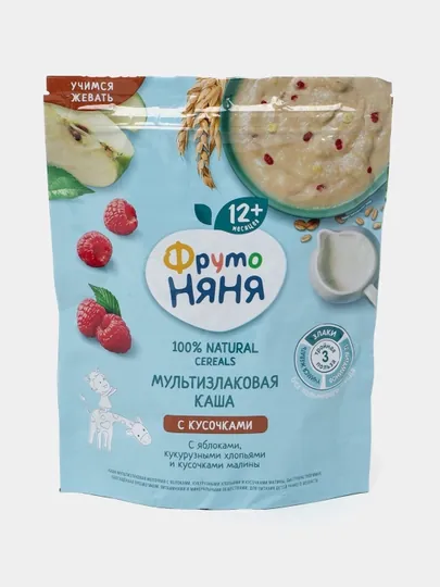 Каша Фруто Няня, молочная с яблоком и земляникой, быстрорастворимая, 200 г