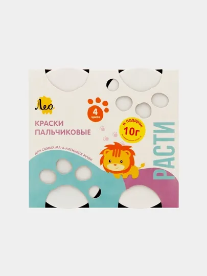 Краска пальчиковая Лео Расти LFINP-004, 4 цветов по 70 мл