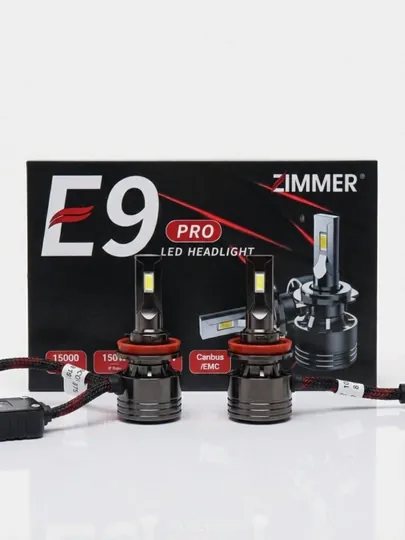 Светодиодные фары "Zimmer E8 PRO", E9PRO для всех автомобилей — 2131232-GRP_SKU_HU6FGM-ЧЕРН