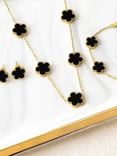 Комплект украшений в стиле Messika, Bvlgari и Van Cleef — SHONAJW-KOMPLEKT-ЧЕРНСТЕ
