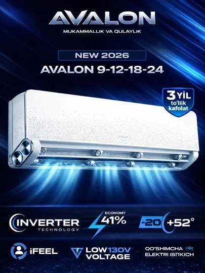 Кондиционер AVALON Inverter 9,12,18, Low Voltage 130V, Wi-Fi, R410A
