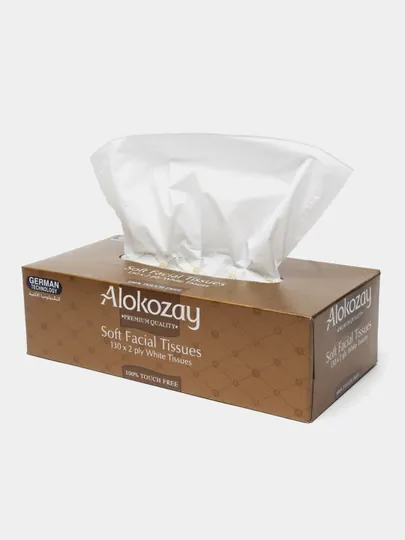 Сухие бумажные салфетки для лица Alokozay, 2-х слойные