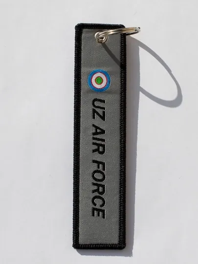 Авиационная ремувка брелок – Uz Air Force ВВС РУз, 3х14 см, ткань