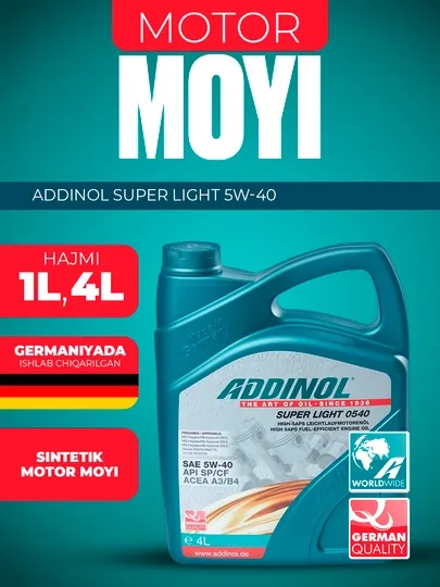 Синтетическое моторное масло Addinol Super Light 5W-40
