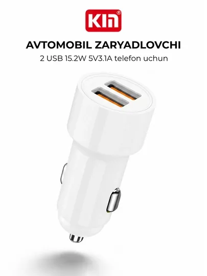 KIN KC16 автомобильное зарядное устройство 2 USB 15.2W 5V3.1A для телефона
