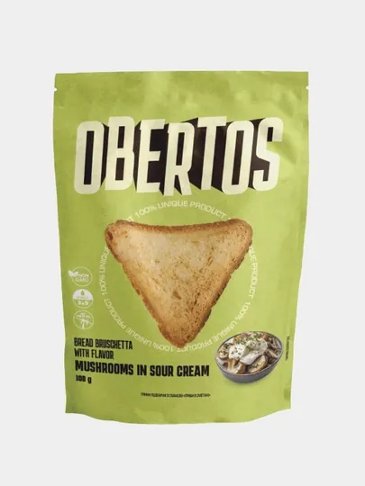 Гренки пшеничные Obertos со вкусом грибов в сметане 100 г