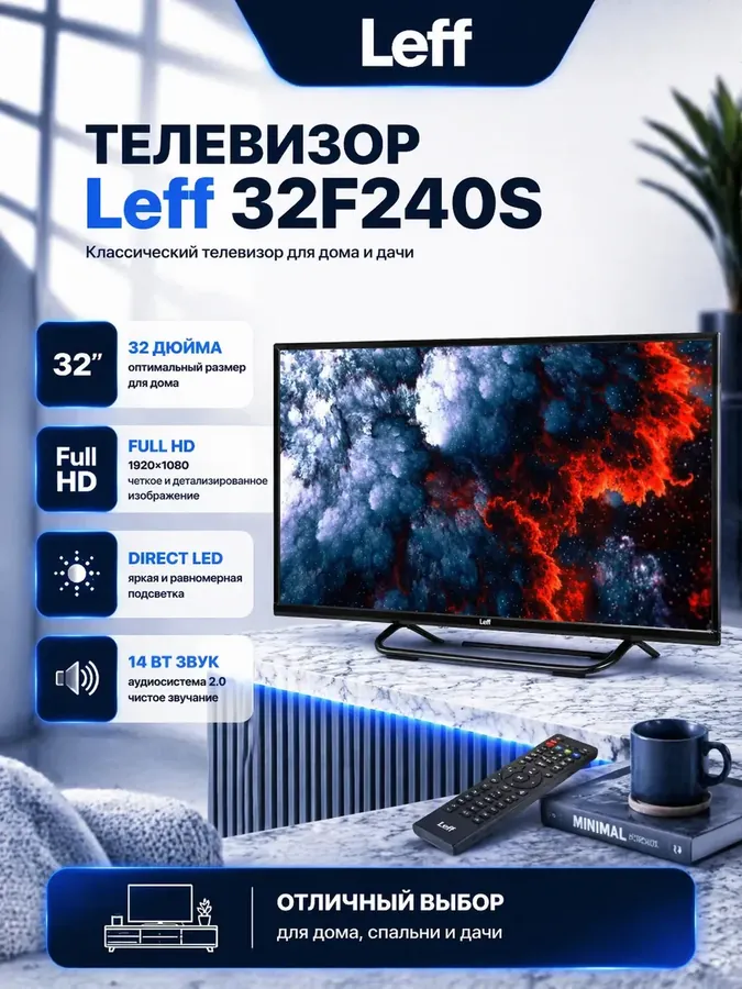 Телевизор 32 дюйма телик 32F240S