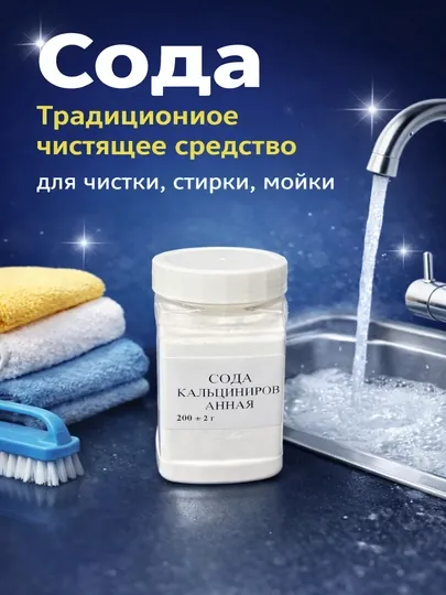 Сода кальцинированная, чистящее средство, для стирки и уборки, 200 г
