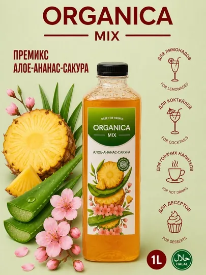 Сироп Премикс Алоэ Ананас Сакура 1 L — PREMIX-ALOEANASSAKURA