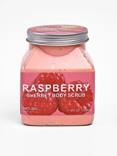 Скраб для лица и тела Wokal Sherbet Body Scrub с экстрактом малины и клубники, 500/350 гр
